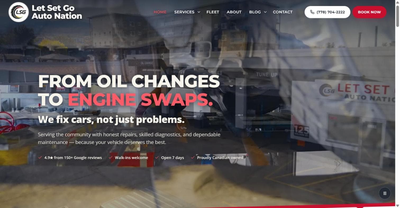LSG Auto Nation homepage, built by Danfer Systems